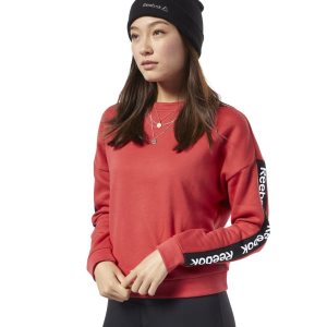 Reebok Training Essentials Logo Crew Sweatshirt Damen - Rot - DE 973-JEB